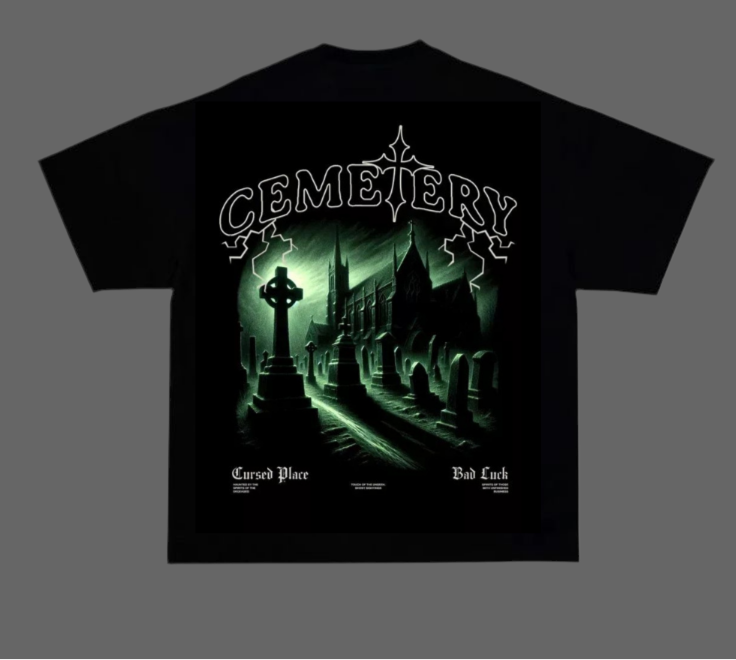 "Cemetery – Cursed Place" Oversized T-Shirt