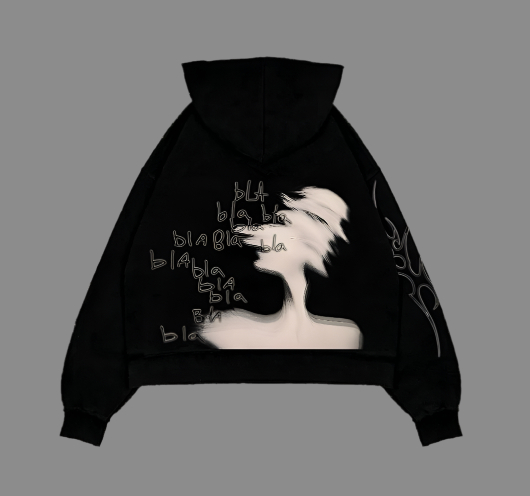 "Bla Bla Bla" Minimalist Art Hoodie